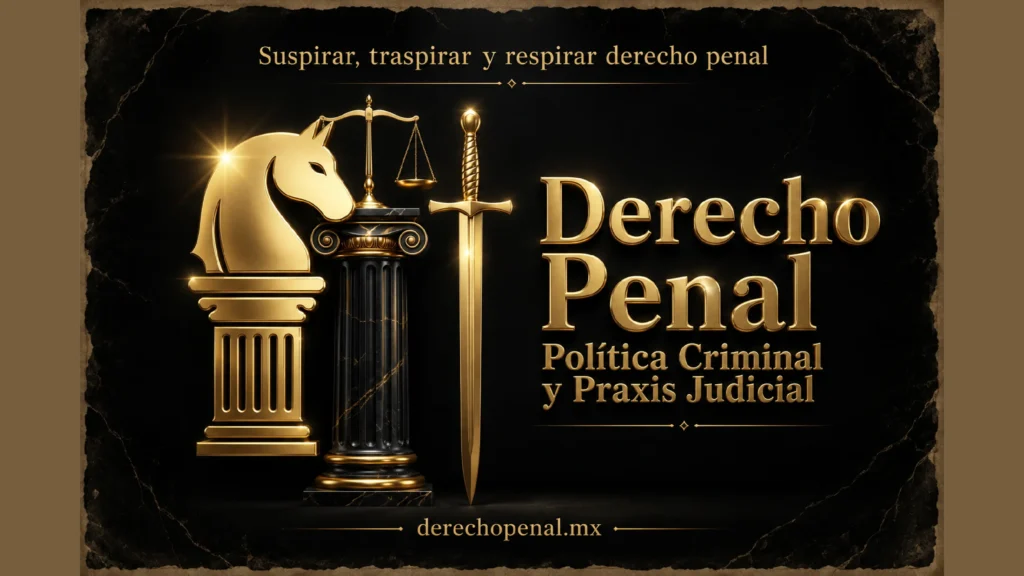 Imagen promocional de derechopenal.mx sobre derecho penal, política criminal, praxis judicial, investigación jurídica aplicada y análisis del sistema penal contemporáneo.